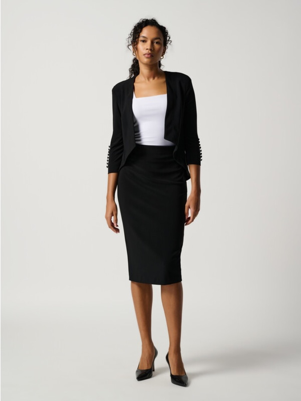 Joseph Ribkoff Elegant High-Waist Pencil Skirt Style 16308 Black